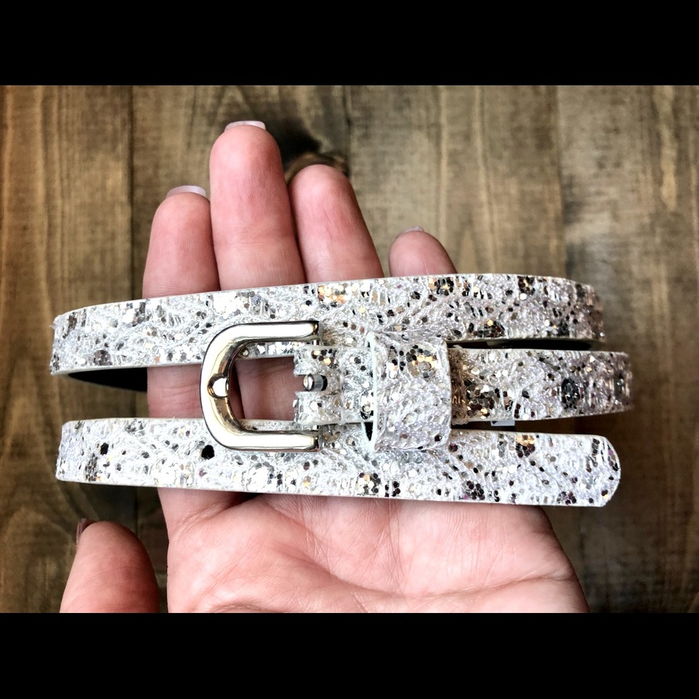White & Silver Sparkle Belt from Buckle